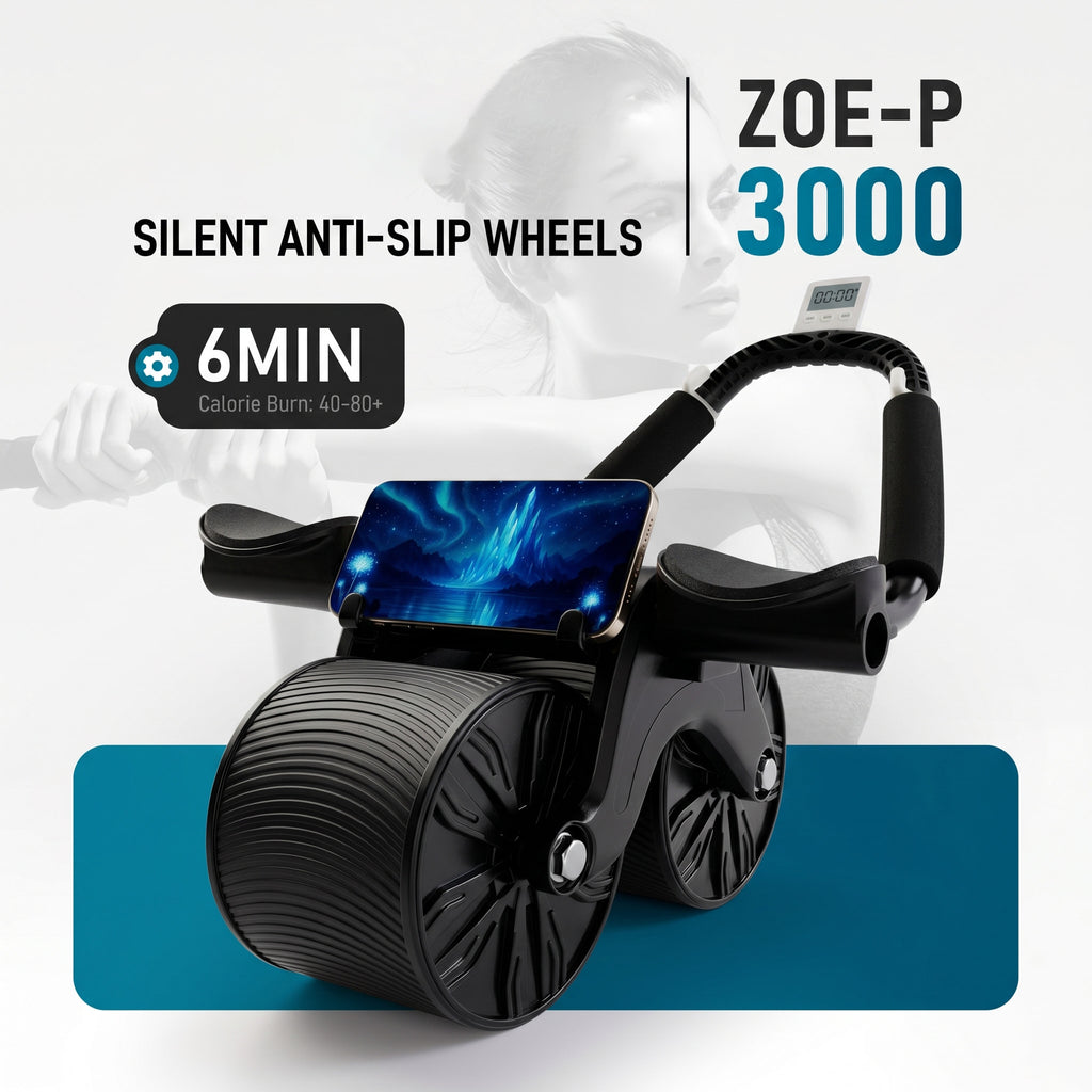 ZOE-P 3000 Ab Roller Wheel – Auto Rebound, Silent Anti-Slip, 440lb Capacity