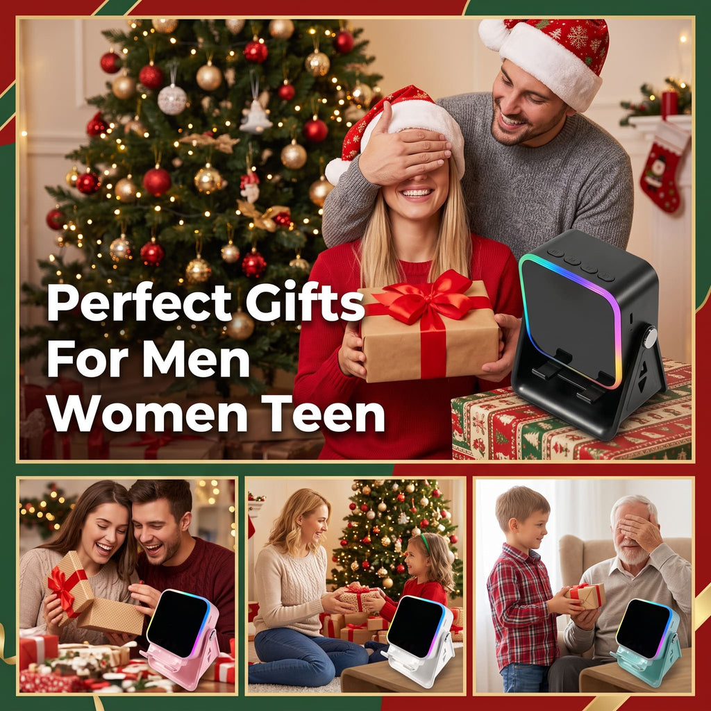 4-in-1 Induction & Bluetooth Speaker with Phone Stand – RGB LED, 360° Rotation, Place & Play