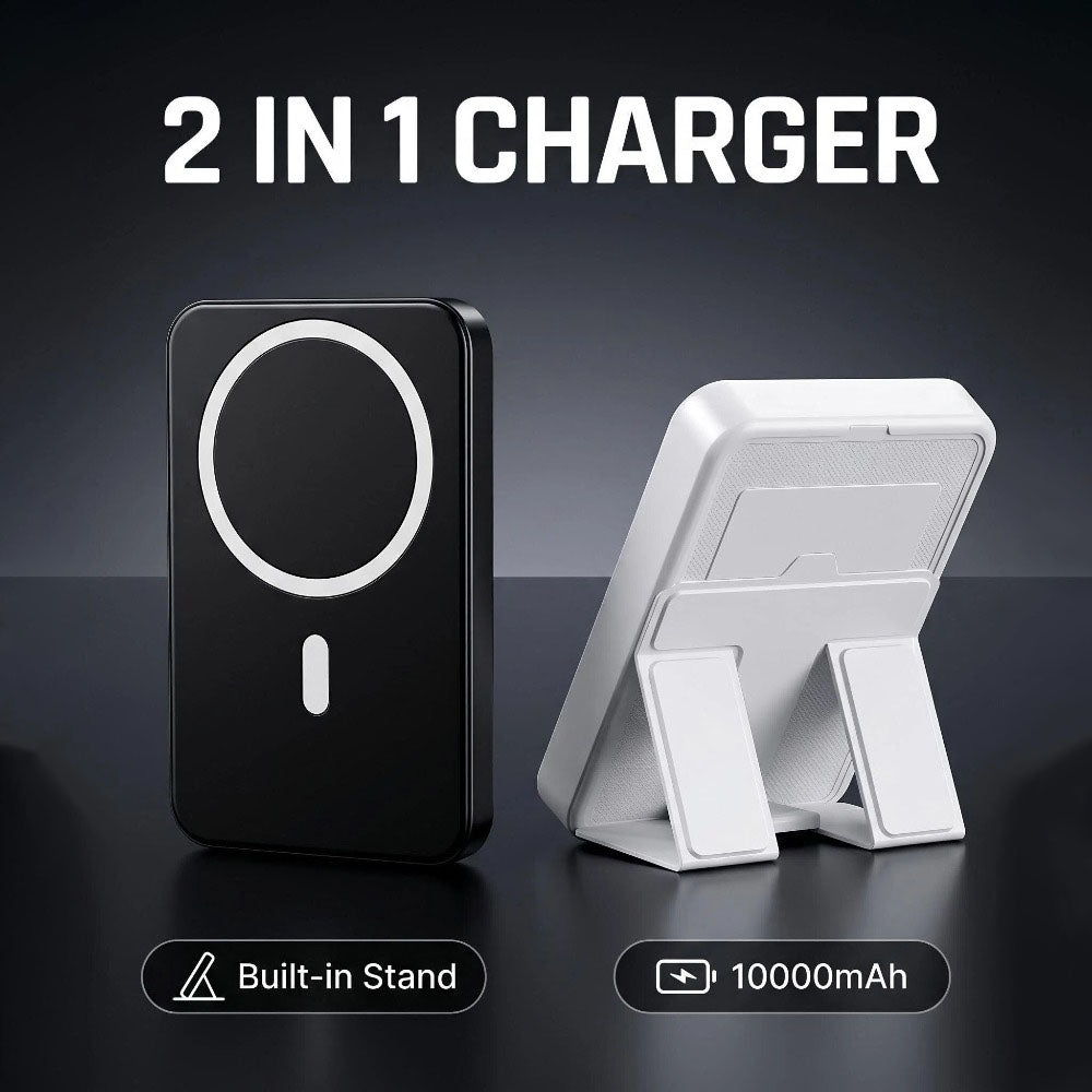 Magnetic Power Bank 10000mAh – Foldable Stand, 22.5W Fast Charge, 4 Ports, LED Display